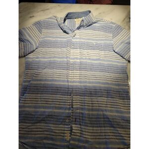 Weatherproof Vintage Mens‎ Button Up Shirt Med Blue Plaid S Sleeve Lightweight